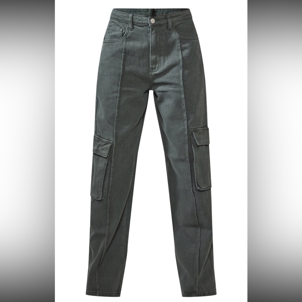 NWT PLT Dark Green Cargo Jeans. Size 8
